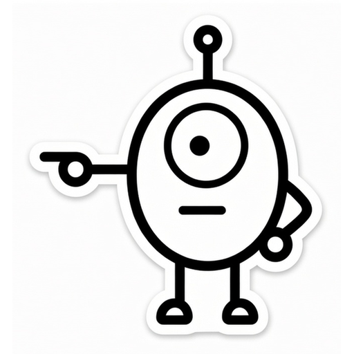 Nit, the nitpicker mascot, pointing at a bad diff